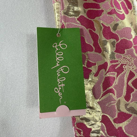Lilly Pulitzer Kiki Dress Size 8 NWT Pink Floral Metallic Gold - Picture 5 of 13